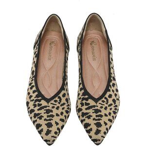 Semwiss Women's Leopard Ballet Pointed Toe Flats Comfortable Casual Dressy Shoes
